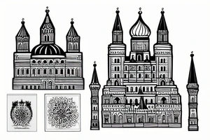 Moskow kremlin in fire tattoo idea