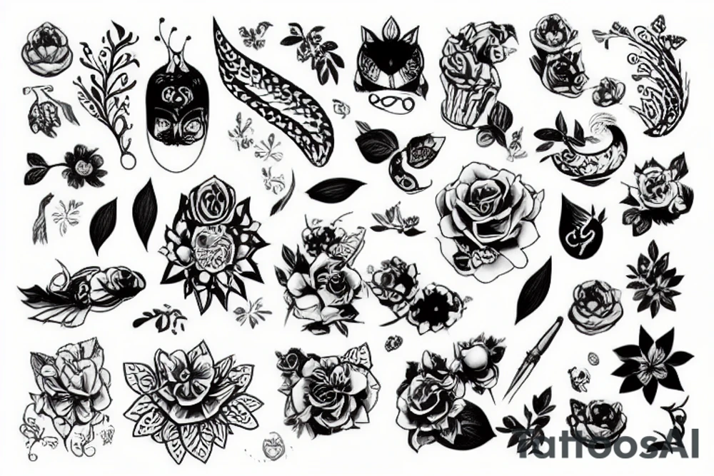кот с девушкой tattoo idea