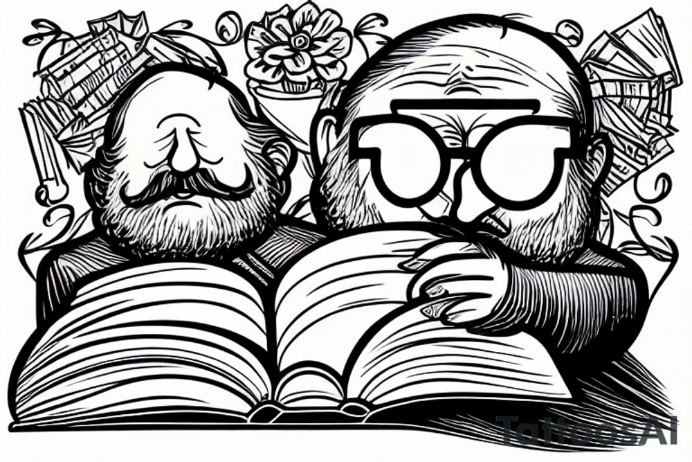 oldman reading thick book near the fire гтвук ашк екуу tattoo idea