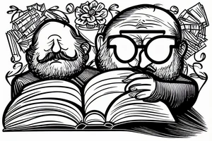 oldman reading thick book near the fire гтвук ашк екуу tattoo idea