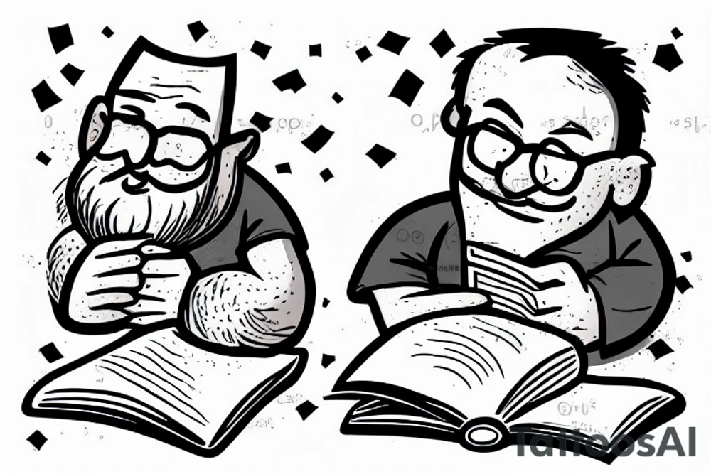 oldman reading thick book near the fire гтвук ашк екуу tattoo idea