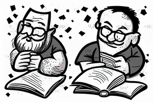oldman reading thick book near the fire гтвук ашк екуу tattoo idea