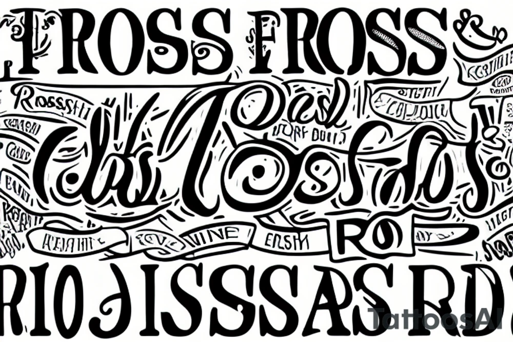 Strictly reads "Ross FM" with every letter included. tattoo idea
