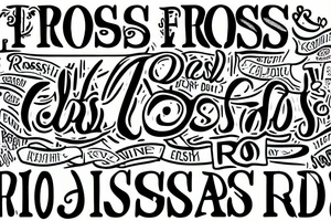 Strictly reads "Ross FM" with every letter included. tattoo idea