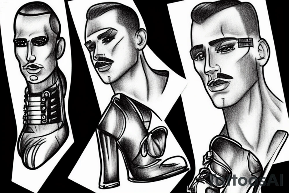 gay men in heels tattoo idea
