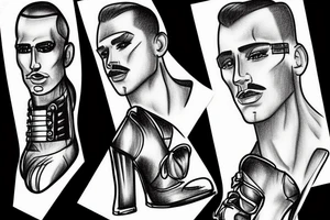 gay men in heels tattoo idea