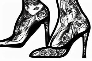 gay men wearing high heel women's shoes tattoo idea
