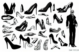 gay men wearing high heel women's shoes tattoo idea