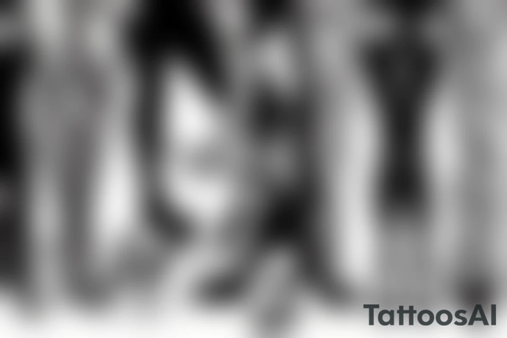 group of gay men wearing women's high heel shoes in front of dance floor tattoo idea