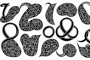 infinity symbol made up of 7 small birds tattoo idea