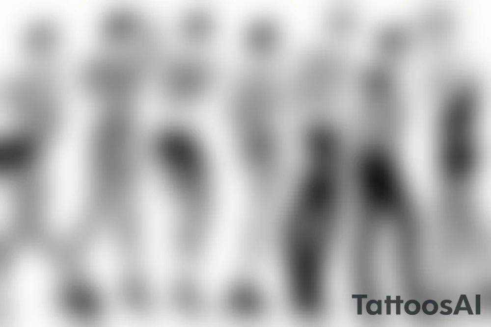 group of gay men wearing women's high heel shoes in front of dance floor tattoo idea