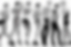 group of gay men wearing women's high heel shoes in front of dance floor tattoo idea