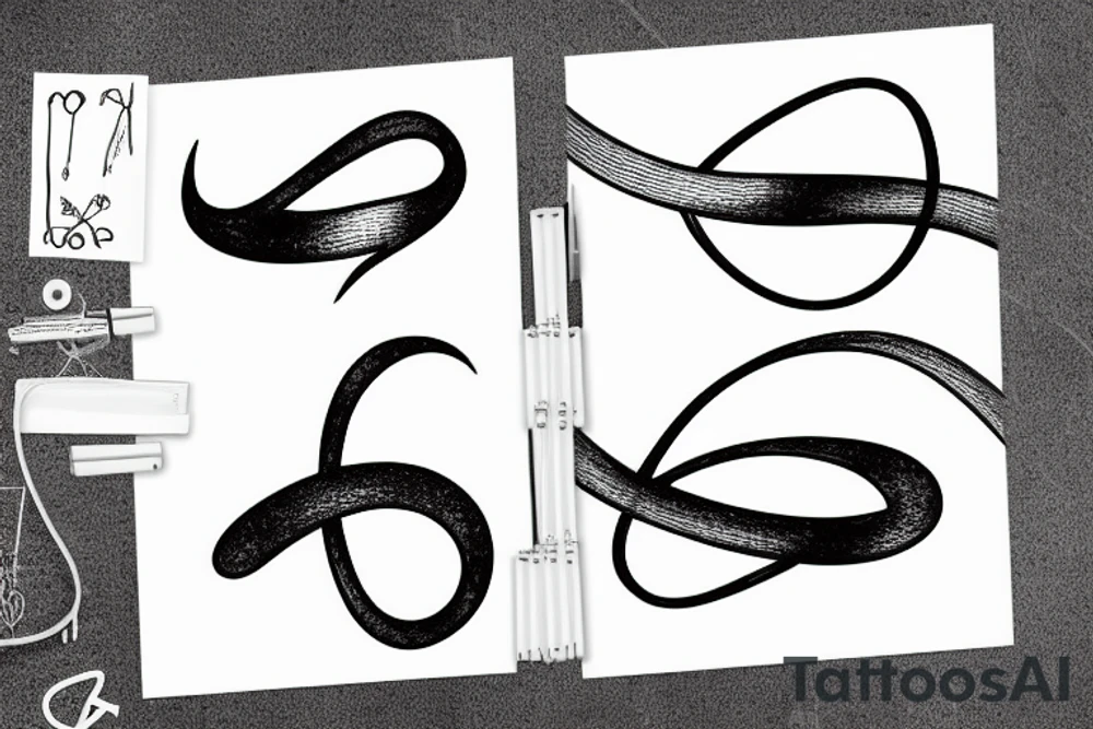 thin infinity symbol made up of 7 small birds tattoo idea