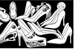 group of gay men, some in drag, wearing women's high heel shoes on a big deck by the ocean tattoo idea