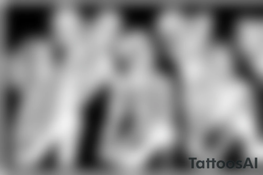 group of gay men, some in drag, wearing women's high heel shoes on a big deck by the ocean tattoo idea