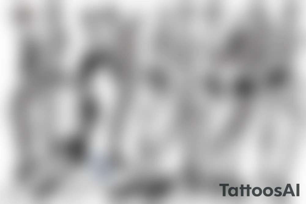 group of gay men, some in drag, wearing women's high heel shoes on a big deck by the ocean tattoo idea