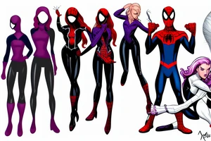 Marvel comics spider-man, Rahne Sinclair, Storm, Kitty Pryde, Psylocke in battle poses facing the viewer tattoo idea
