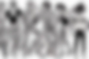 group of gay men in drag, wearing women's high heel shoes on a big deck by the ocean tattoo idea