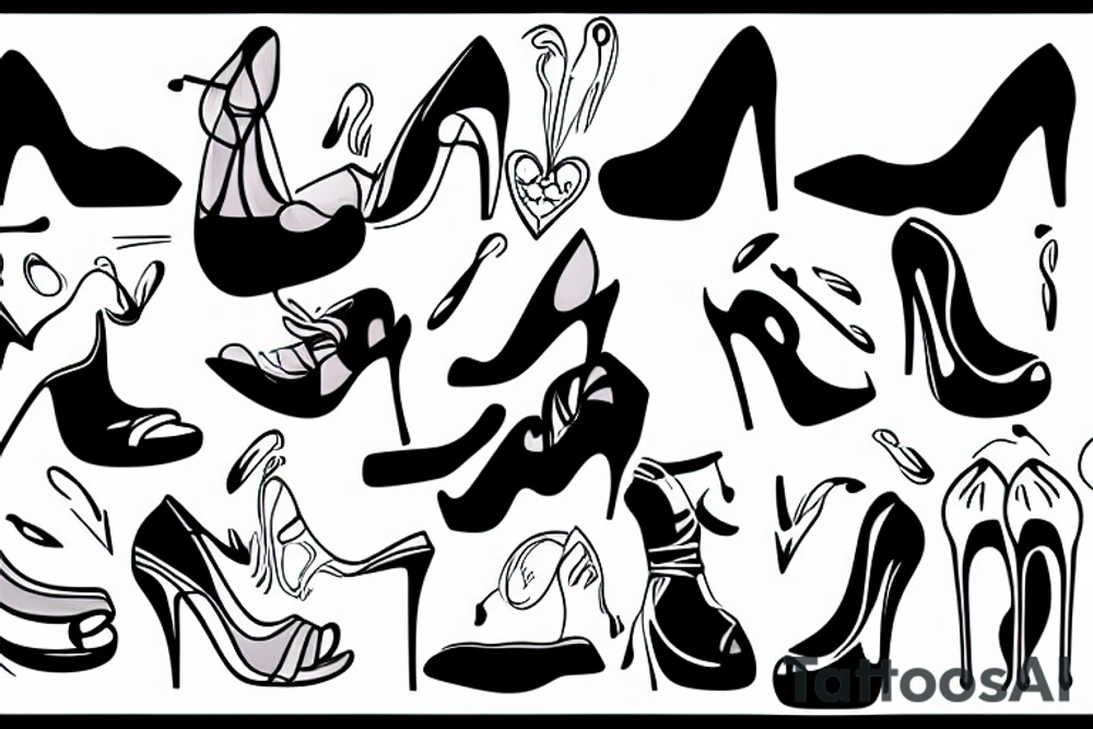 group of gay men wearing women's high heel shoes near a swimming pool tattoo idea