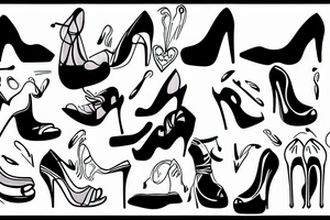 group of gay men wearing women's high heel shoes near a swimming pool tattoo idea