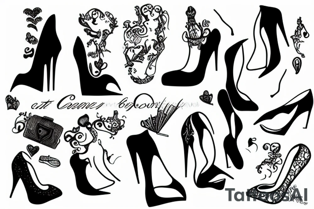 group of gay men wearing women's high heel shoes in the club tattoo idea