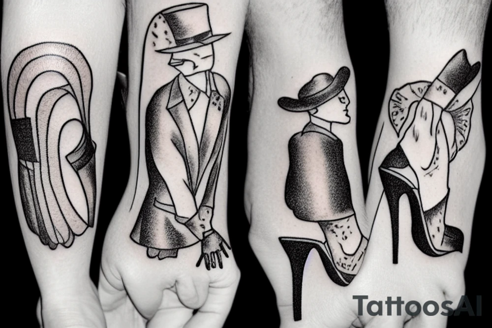 gay men wearing heels go to tea dance tattoo idea