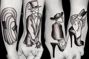 gay men wearing heels go to tea dance tattoo idea