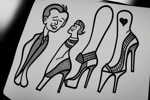 gay men wearing heels go to tea dance tattoo idea