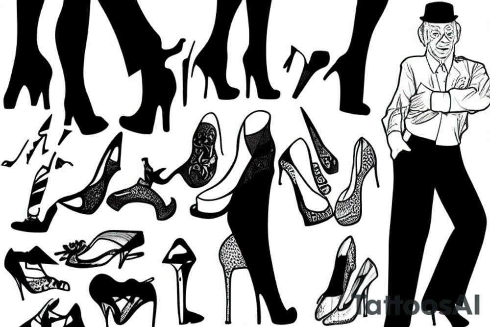 gay men wearing heels go to tea dance tattoo idea