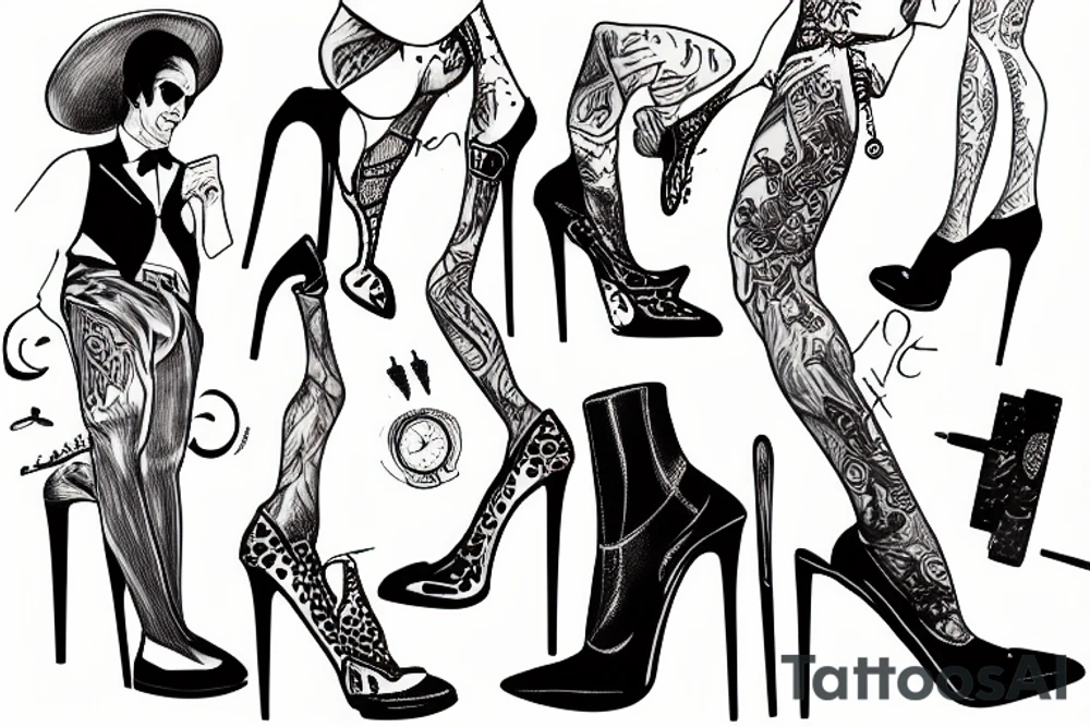 gay men wearing heels go to tea dance tattoo idea
