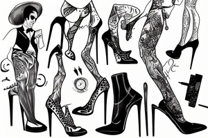 gay men wearing heels go to tea dance tattoo idea