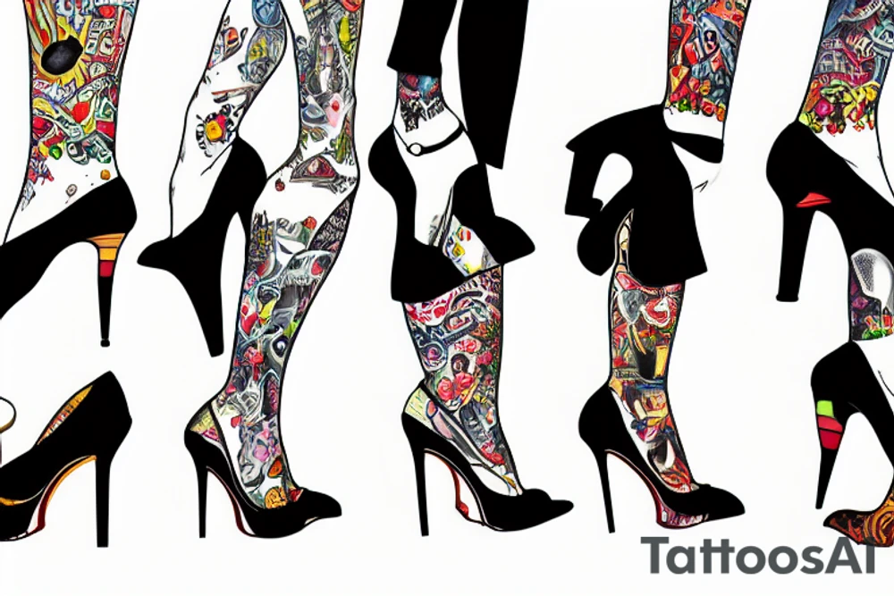 gay men wearing heels go to tea dance tattoo idea