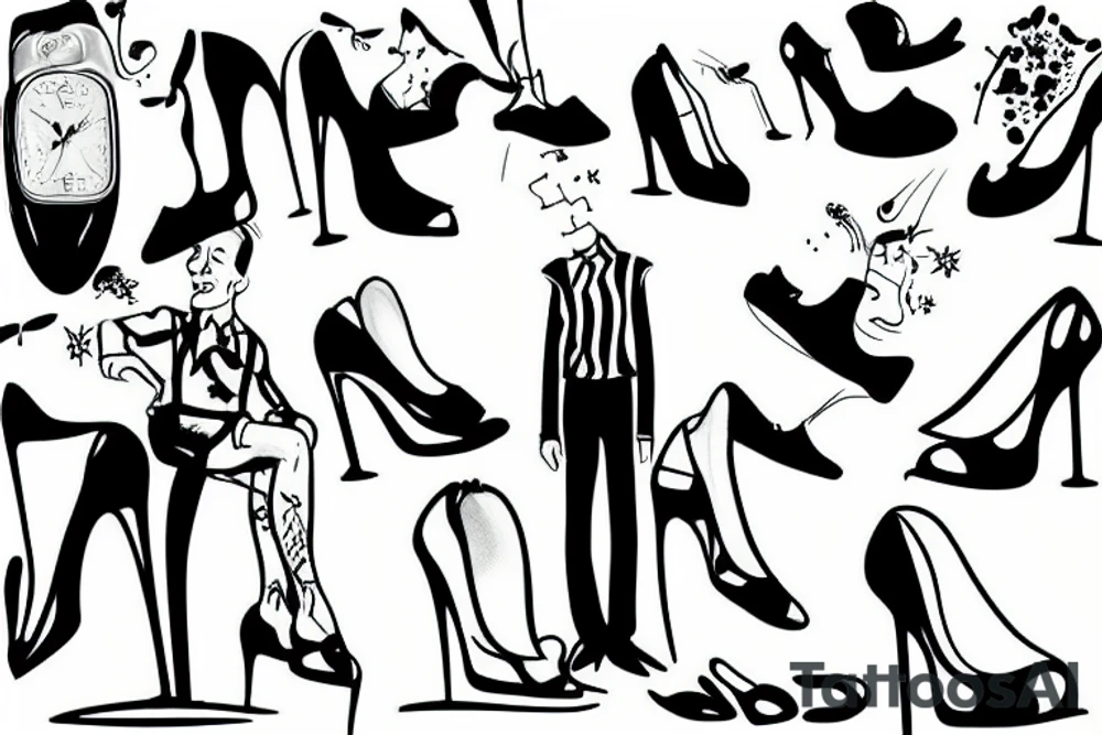 gay men wearing heels go to tea dance tattoo idea