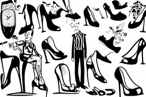 gay men wearing heels go to tea dance tattoo idea