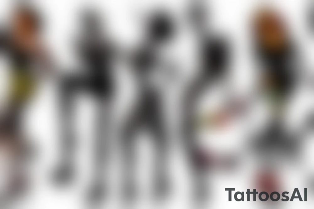 group of gay men wearing heels for a big party tattoo idea