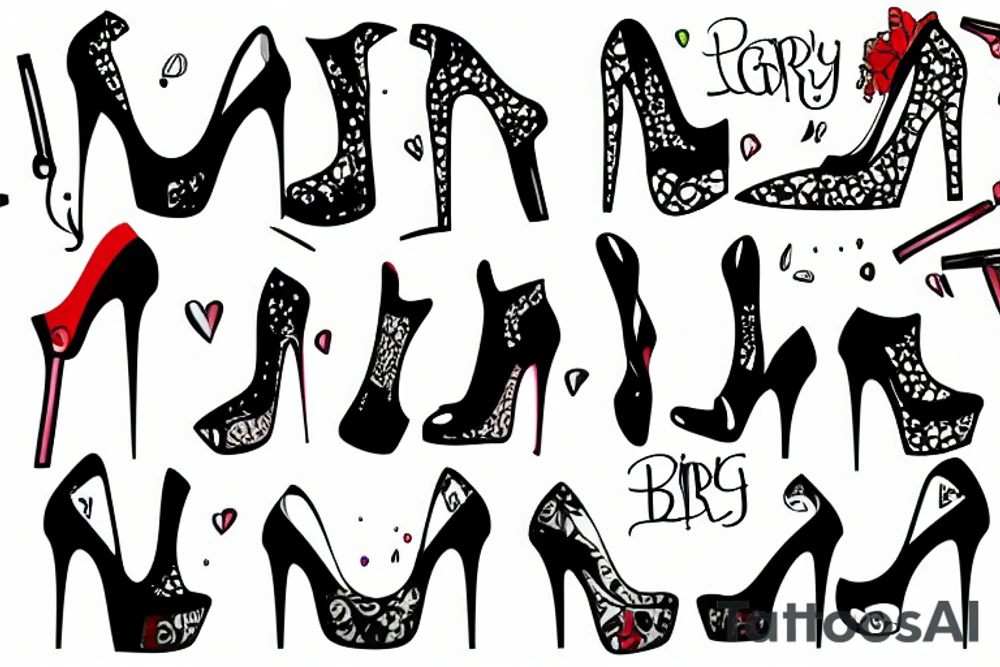 group of gay men wearing heels for a big party tattoo idea
