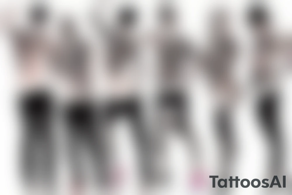 group of gay men wearing heels for a big party tattoo idea