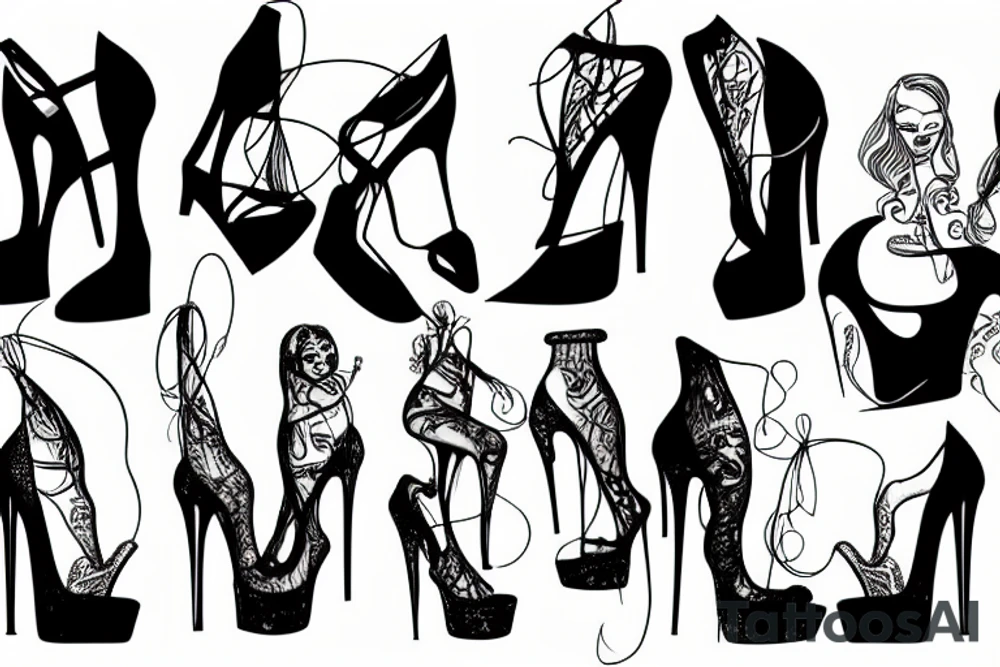 group of gay men wearing heels for a big party tattoo idea