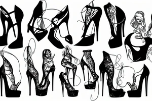 group of gay men wearing heels for a big party tattoo idea