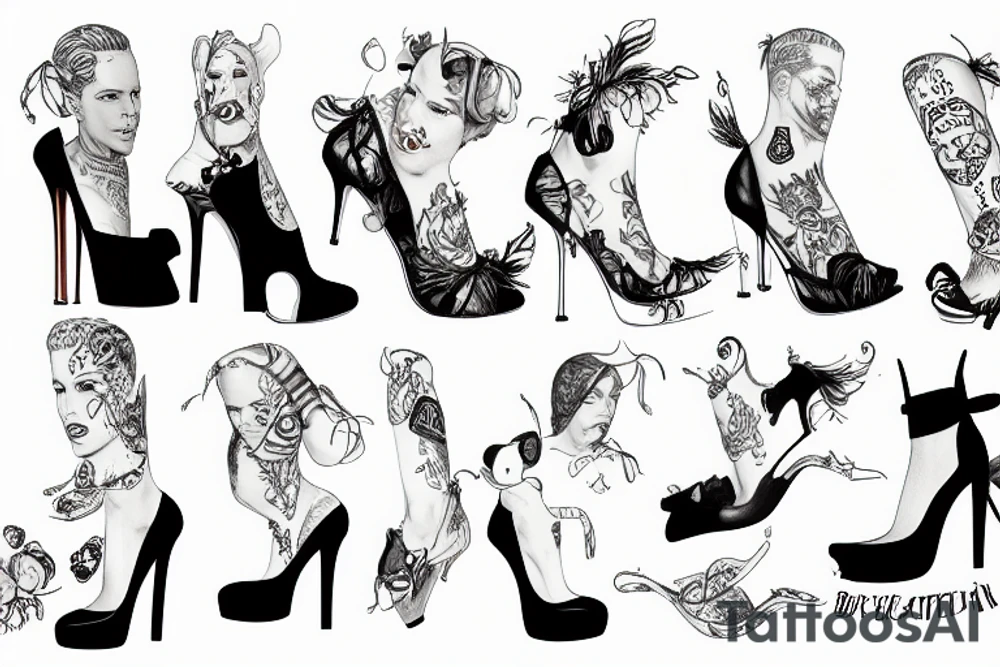 group of gay men wearing heels for a big party tattoo idea