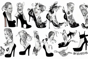group of gay men wearing heels for a big party tattoo idea