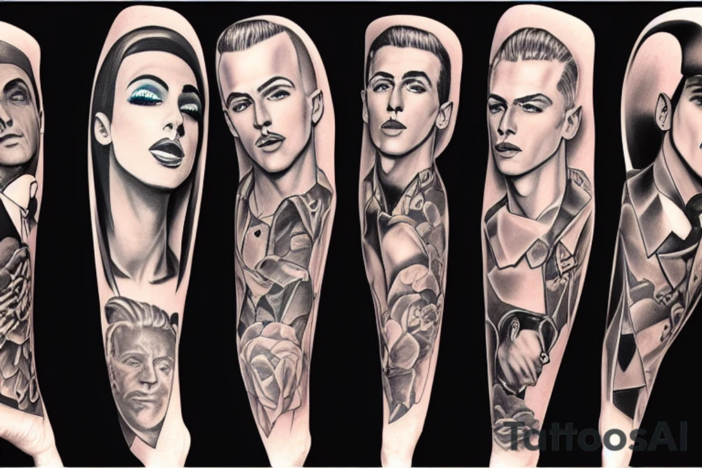 group of gay men wearing heels for a big party tattoo idea