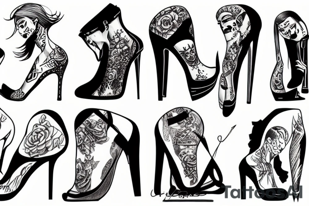 group of gay men wearing heels for a big party tattoo idea