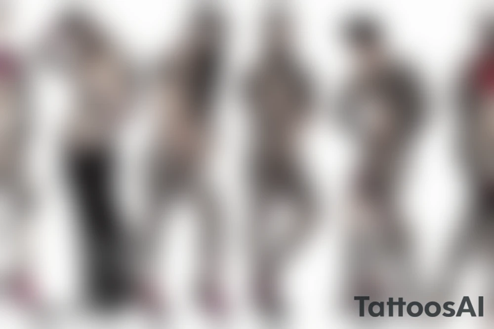 group of gay men wearing heels for a big party tattoo idea
