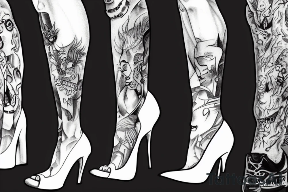 group of gay men wearing heels for a big party tattoo idea