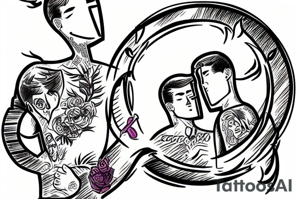gay couple happy to be dancing tattoo idea