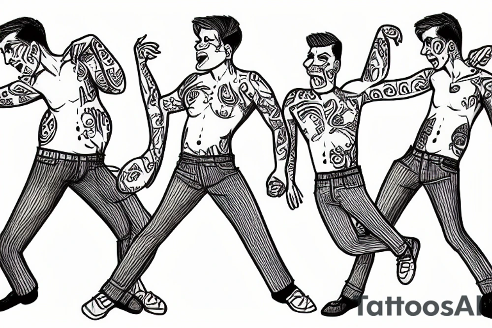gay couple happy to be dancing tattoo idea