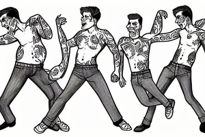 gay couple happy to be dancing tattoo idea