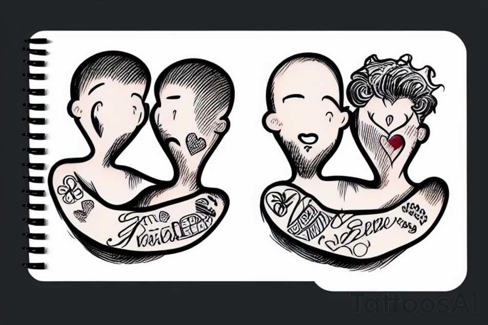 gay couple in love on vacation tattoo idea