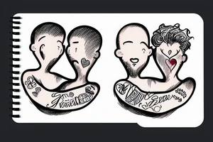 gay couple in love on vacation tattoo idea